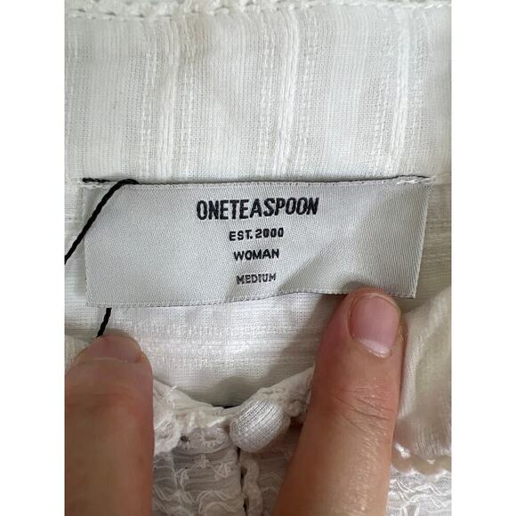 One Teaspoon Free People Pure Desert Angel Longsleeve Top White Size Med NWT - Picture 6 of 8